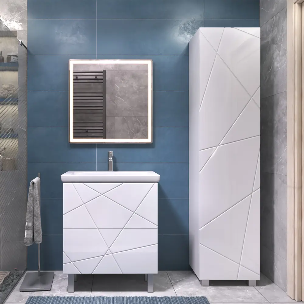 Фото 8 Тумба для ванной Vigo Geometry 70 см с раковиной Como напольная цвет белый Фото 8 Тумба для ванной Vigo Geometry 70 см с раковиной Como напольная цвет белый
