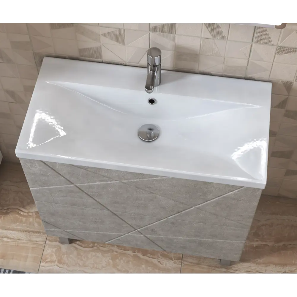 Фото 4 Тумба для ванной Vigo Geometry 70 см с раковиной Фостер напольная цвет бетон Фото 4 Тумба для ванной Vigo Geometry 70 см с раковиной Фостер напольная цвет бетон