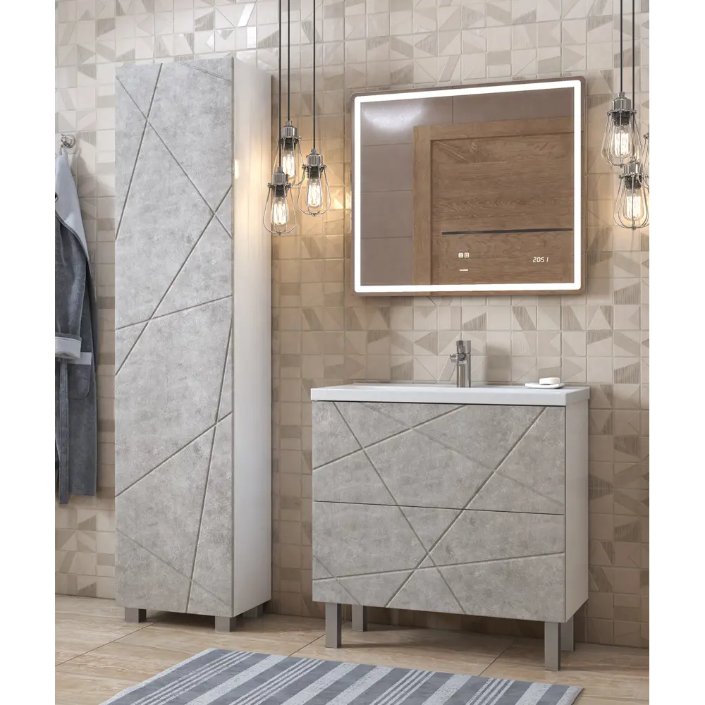 Фото 5 Тумба для ванной Vigo Geometry 70 см с раковиной Фостер напольная цвет бетон Фото 5 Тумба для ванной Vigo Geometry 70 см с раковиной Фостер напольная цвет бетон