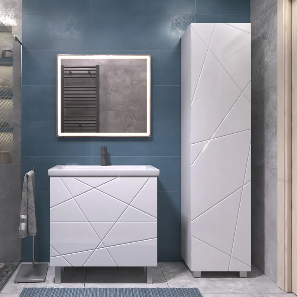 Фото 5 Тумба для ванной Vigo Geometry 80 см с раковиной Como напольная цвет белый Фото 5 Тумба для ванной Vigo Geometry 80 см с раковиной Como напольная цвет белый