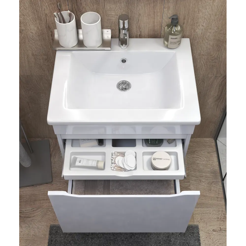 Фото 7 Тумба под раковину подвесная Vigo Grani tp.GRI.OSK.75.1Y 75 см