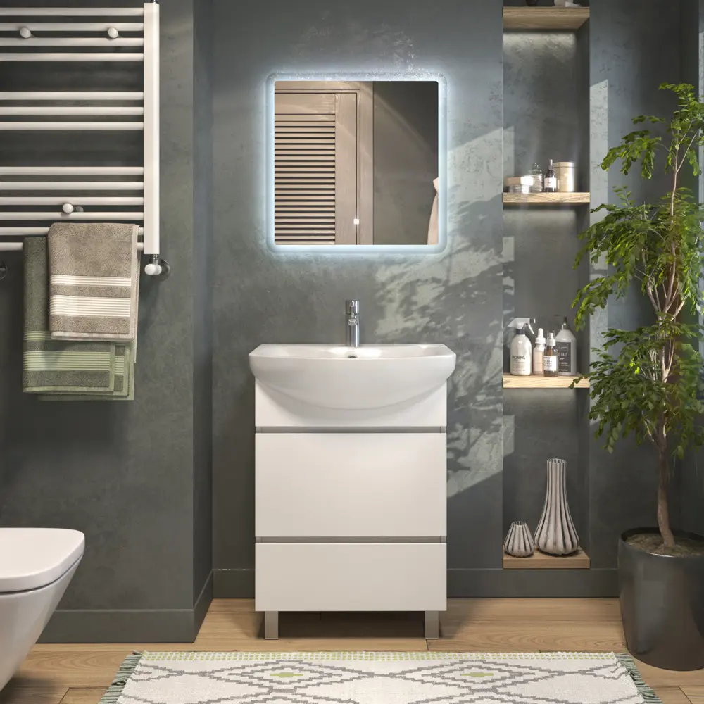 Фото 7 Тумба под раковину напольная Vigo tn.WIN.BAL.60.2Y белый 56см Фото 7 Тумба под раковину напольная Vigo tn.WIN.BAL.60.2Y белый 56см