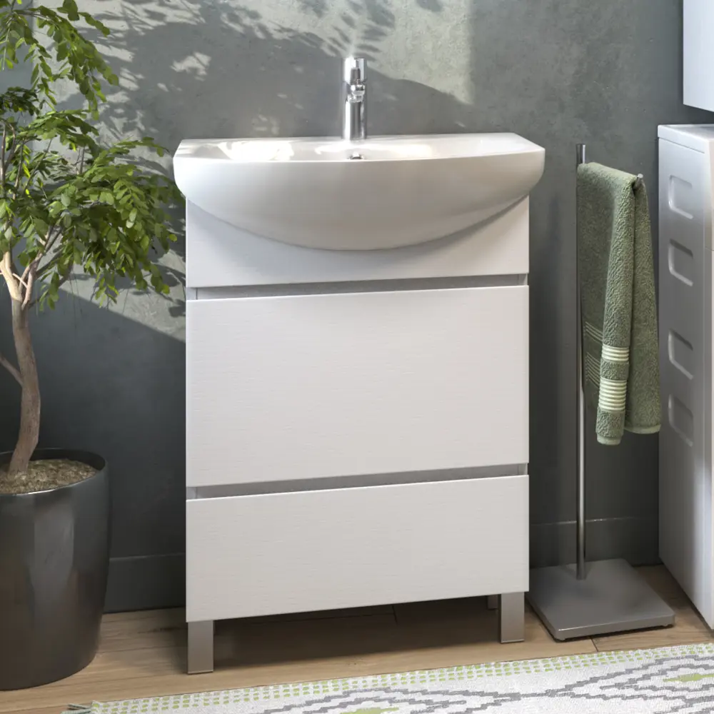 Фото 5 Тумба под раковину напольная Vigo tn.WIN.BAL.60.2Y белый 56см Фото 5 Тумба под раковину напольная Vigo tn.WIN.BAL.60.2Y белый 56см