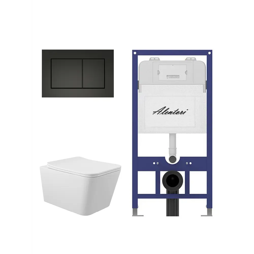 Фото 4 Инсталляция Alentori SISTEMA 52 AL.SIS11T с клавишей смыва Alentori CHIAVE A матовый черный AL.CHI013BM унитаз 52x37 Soft-Close матовый белый квадрат Фото 4 Инсталляция Alentori SISTEMA 52 AL.SIS11T с клавишей смыва Alentori CHIAVE A матовый черный AL.CHI013BM унитаз 52x37 Soft-Close матовый белый квадрат