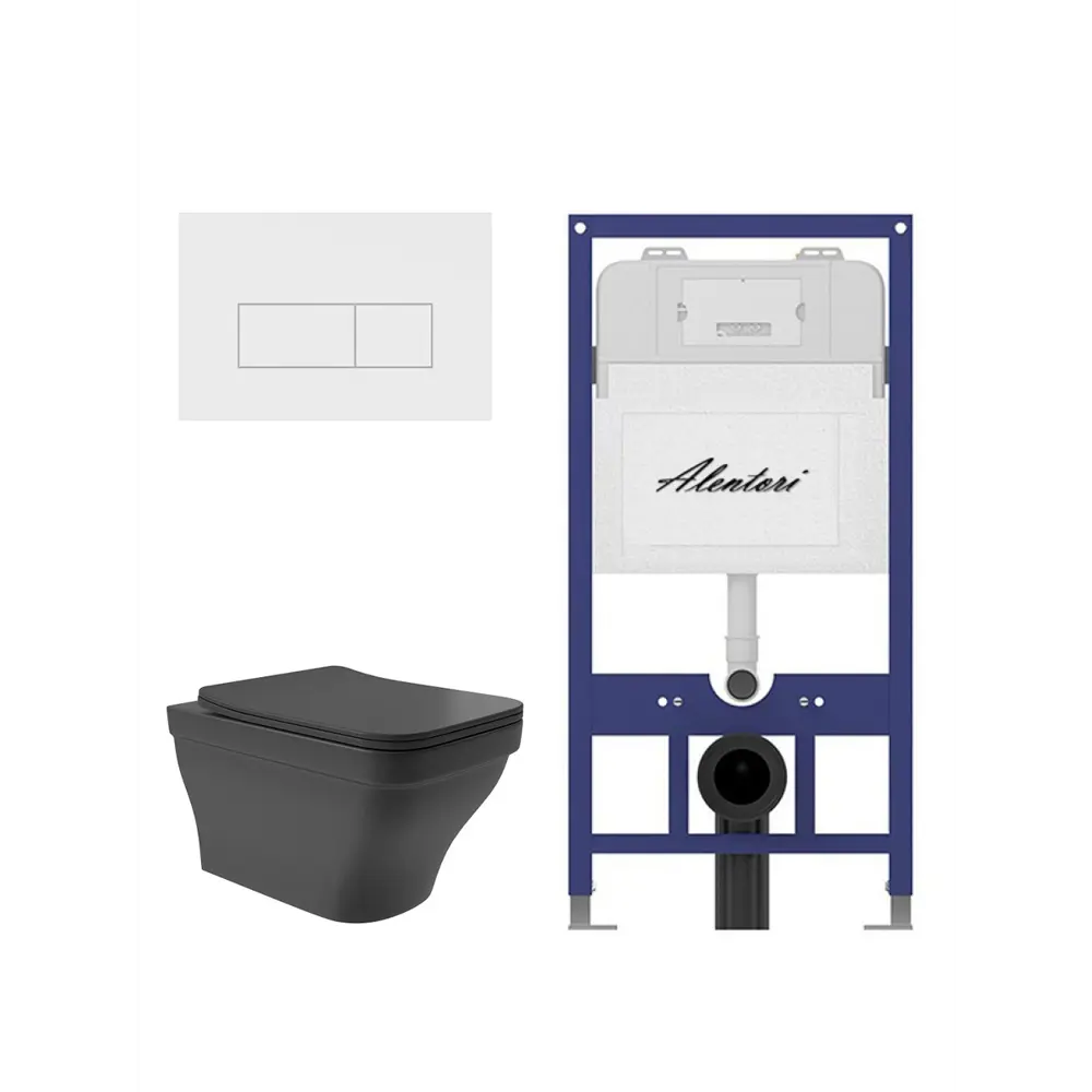 Фото 4 Комплект инсталляция с унитазом Alentori AL.SIS11TAL.CHI018WME0140 цвет черный