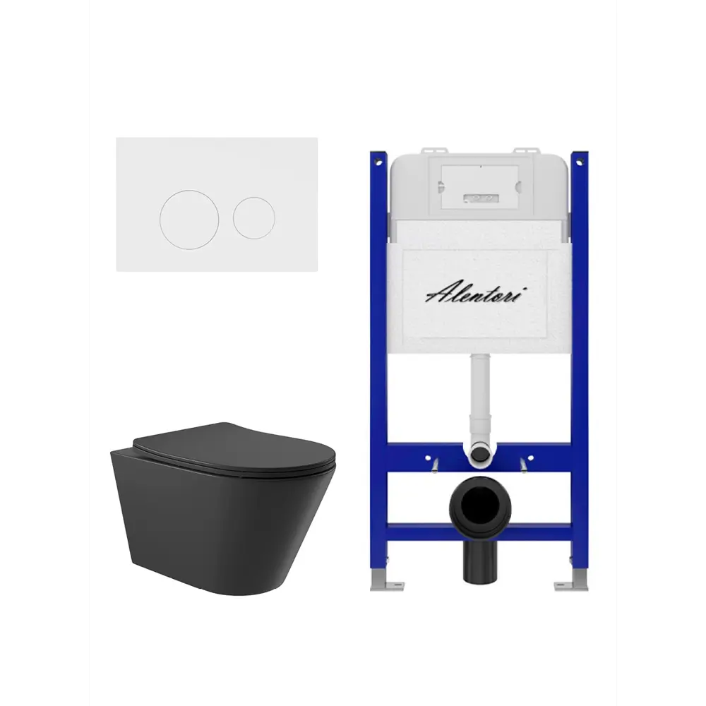 Фото 4 Инсталляция Alentori SISTEMA 50 AL.SIS33T с клавишей смыва Alentori CHIAVE L матовый белый AL.CHI019WM унитаз 52.5x36 Soft-Close матовый черный конус Фото 4 Инсталляция Alentori SISTEMA 50 AL.SIS33T с клавишей смыва Alentori CHIAVE L матовый белый AL.CHI019WM унитаз 52.5x36 Soft-Close матовый черный конус