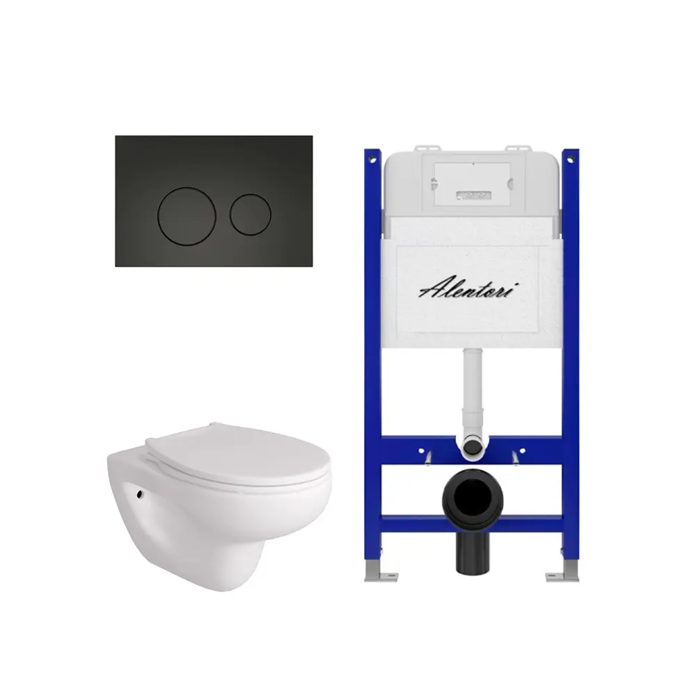 Фото 4 Инсталляция Alentori SISTEMA 50 AL.SIS33T с клавишей CHIAVE L матовый черный AL.CHI103BM Alentori FLUIRE 901 унитаз микролифт глянцевый белый Фото 4 Инсталляция Alentori SISTEMA 50 AL.SIS33T с клавишей CHIAVE L матовый черный AL.CHI103BM Alentori FLUIRE 901 унитаз микролифт глянцевый белый