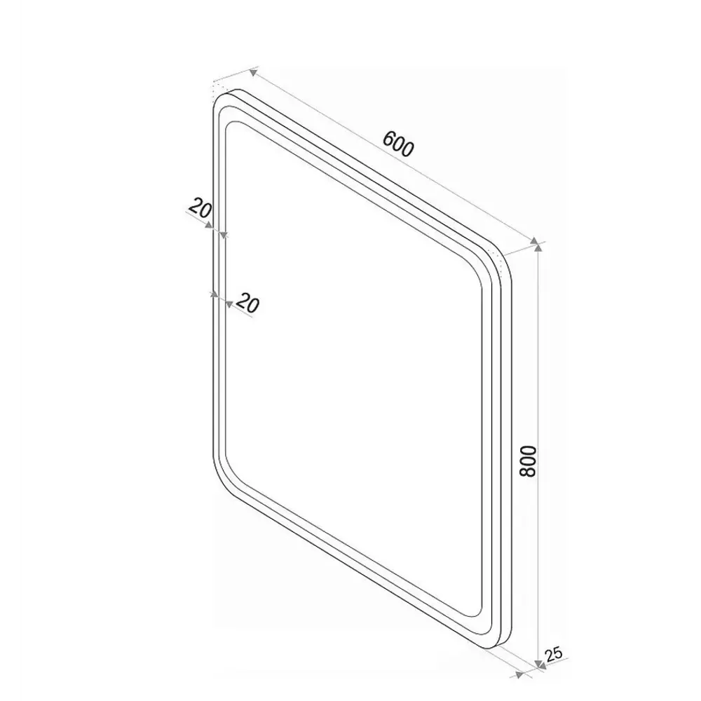 Фото 3 Зеркало Apeggo Camilla Led 60x80 см с подсветкой и подогревом черный Фото 3 Зеркало Apeggo Camilla Led 60x80 см с подсветкой и подогревом черный