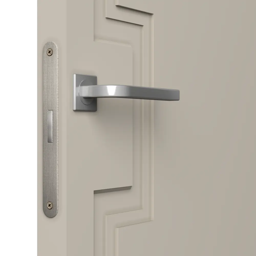 Фото 4 Дверь межкомнатная глухая Лео 60x200 см эмаль цвет мокко с замком и петлями Фото 4 Дверь межкомнатная глухая Лео 60x200 см эмаль цвет мокко с замком и петлями