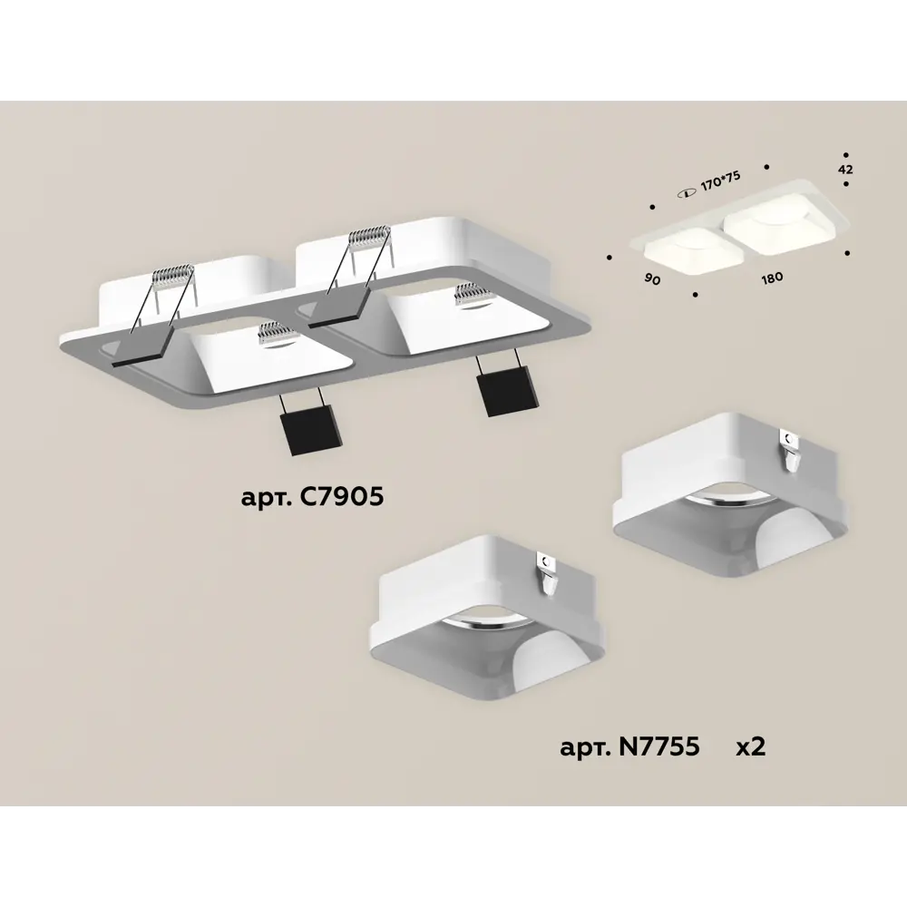 Фото Светильник точечный встраиваемый Ambrella Light XC7905013 DIY System Complects 10Вт GU5.3 цвет белый Фото Светильник точечный встраиваемый Ambrella Light XC7905013 DIY System Complects 10Вт GU5.3 цвет белый