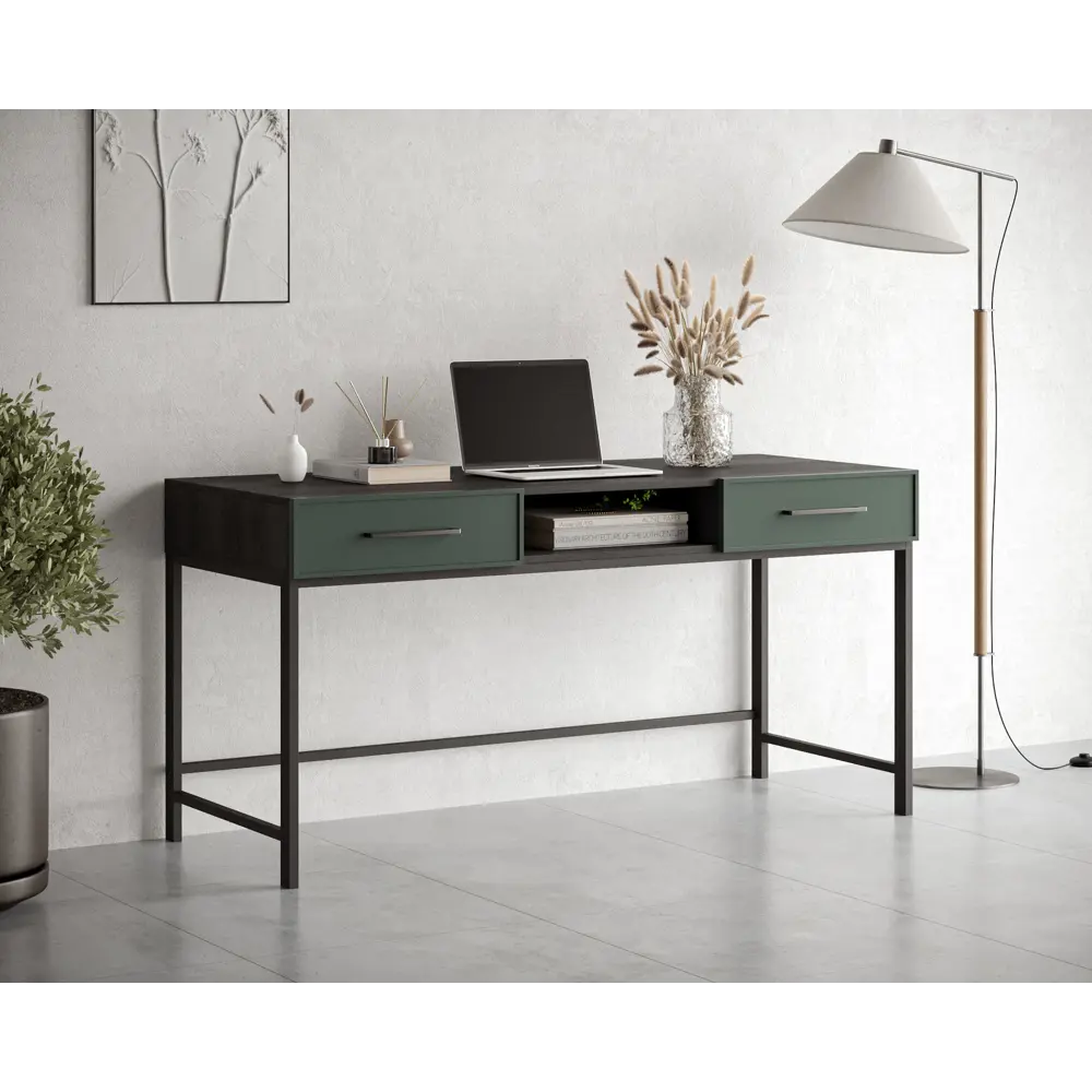 Фото 3 Стол письменный Этажерка Nicole NBB18G 150x75x60 см ЛДСП цвет роза