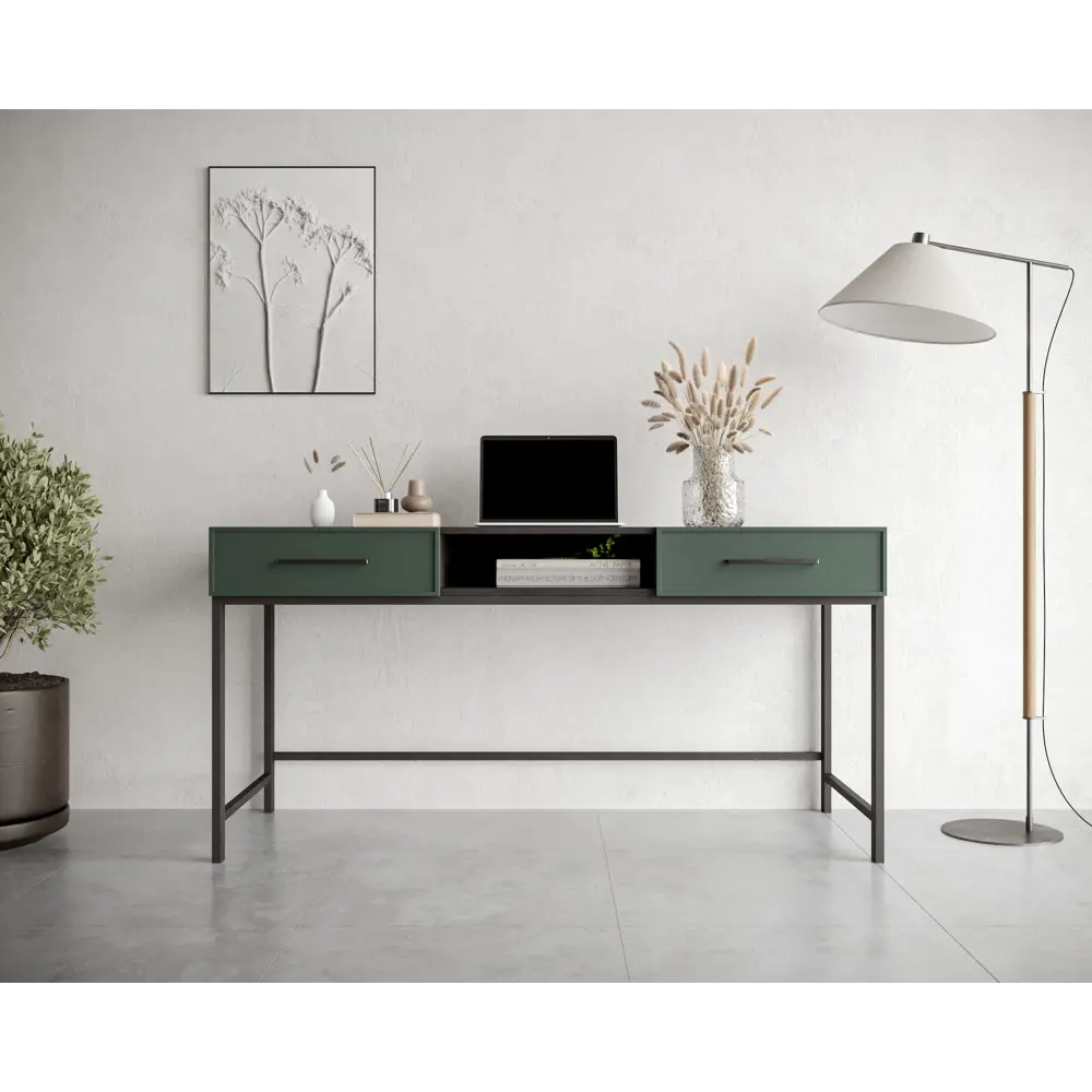 Фото 2 Стол письменный Этажерка Nicole NBB18G 150x75x60 см ЛДСП цвет роза