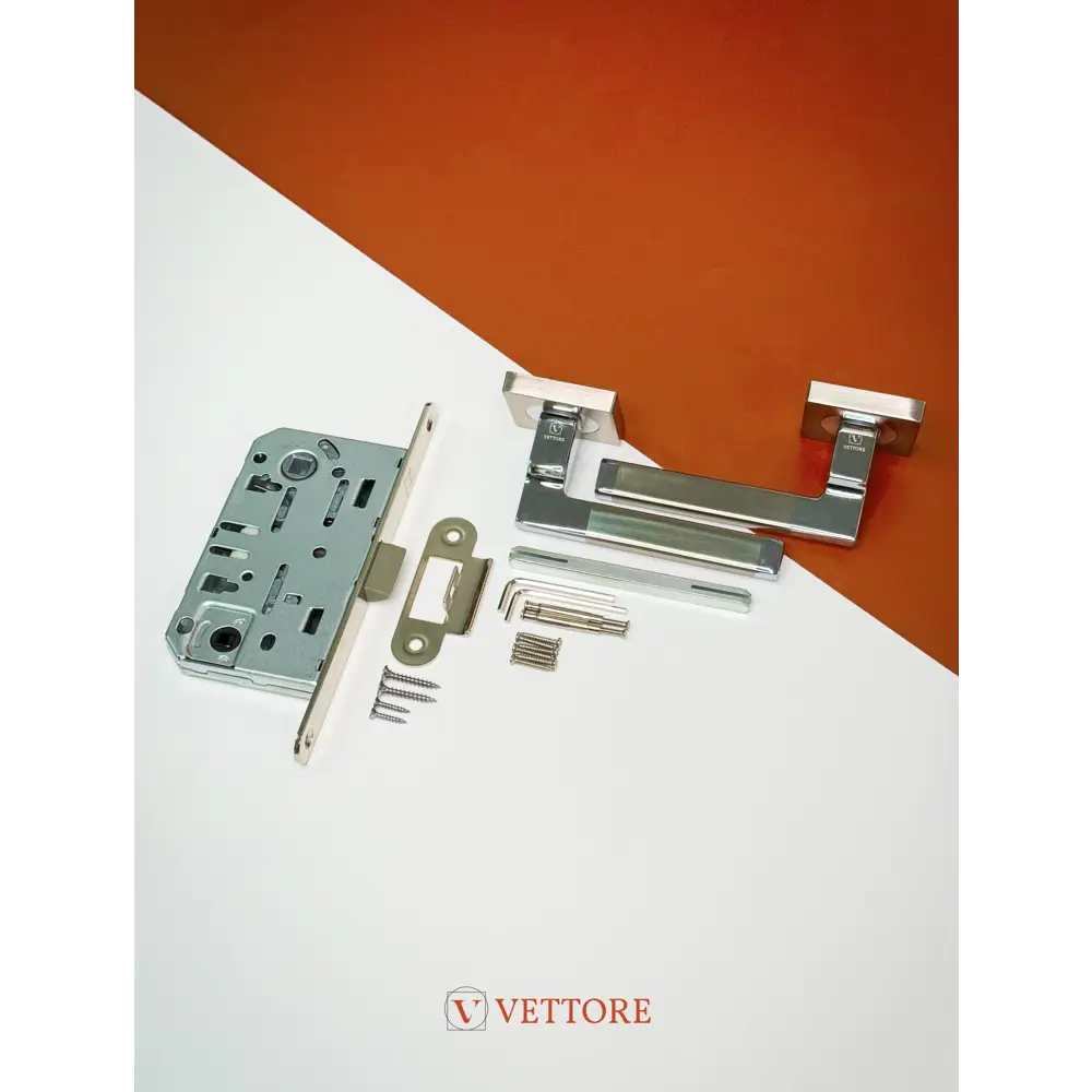 Фото 4 Ручка дверная Vettore R06.031 SN/CP в комплекте с межкомнатным механизмом WC 410 B-S Kevlar NI цвет сатин/хром Фото 4 Ручка дверная Vettore R06.031 SN/CP в комплекте с межкомнатным механизмом WC 410 B-S Kevlar NI цвет сатин/хром