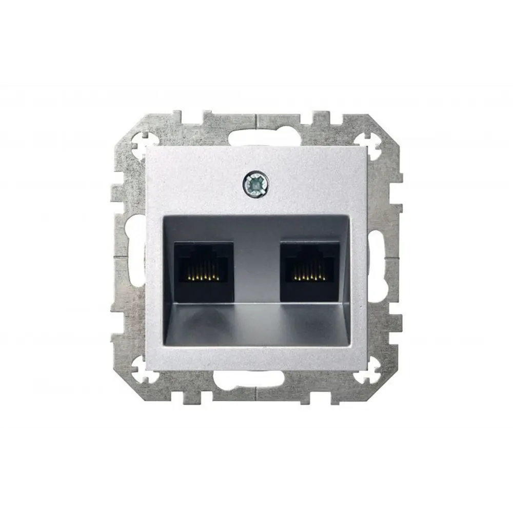 Фото 2 Розетка встраиваемая Liregus Epsilon 28-1855 цвет серебро