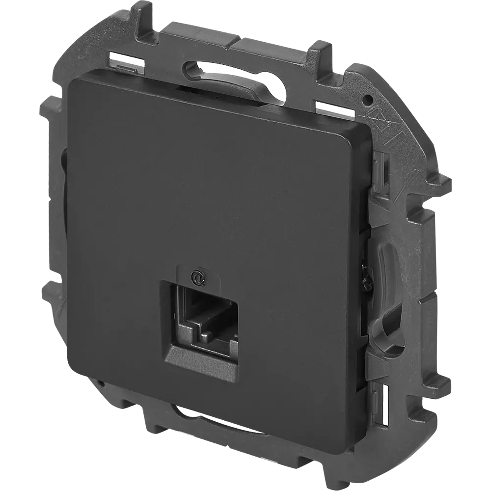 Фото 2 Розетка компьютерная RJ45 категория 5e UTP - Lexman Lilian - антрацит Фото 2 Розетка компьютерная RJ45 категория 5e UTP - Lexman Lilian - антрацит