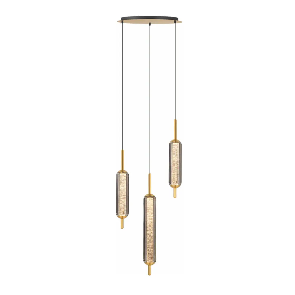 Фото Люстра подвесная светодиодная Imex 3 м² регулируемый белый свет цвет оранжевый/медный