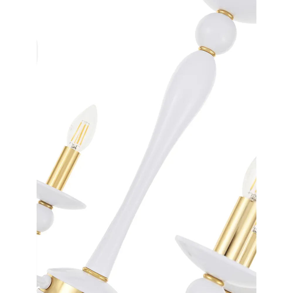 Фото 8 Люстра подвесная Arte milano 820201.1.5.140.u.e14.wh.gd 5 ламп 15 м² цвет белый/золото