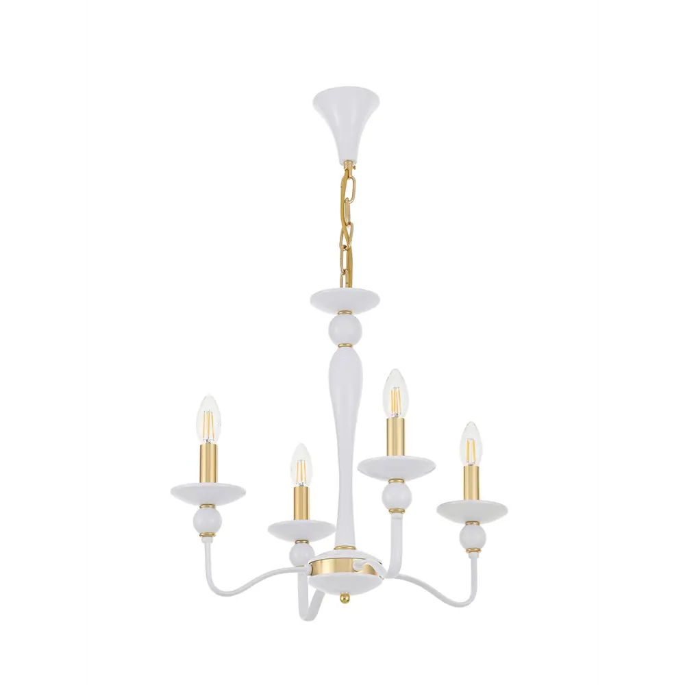 Фото 12 Люстра подвесная Arte milano 820201.1.4.140.u.e14.wh.gd 4 лампы 12 м² цвет белый/золото