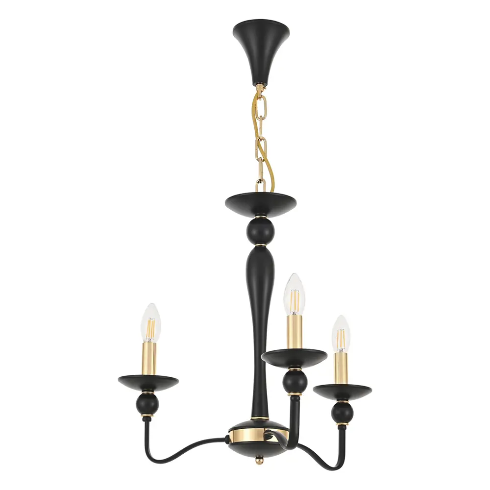 Фото 10 Люстра подвесная Arte milano 820201.1.3.140.u.e14.bk.gd 3 лампы 9 м² цвет золото/черный