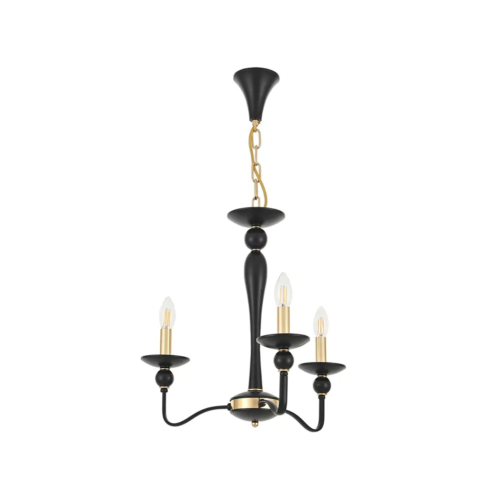 Фото 9 Люстра подвесная Arte milano 820201.1.3.140.u.e14.bk.gd 3 лампы 9 м² цвет золото/черный