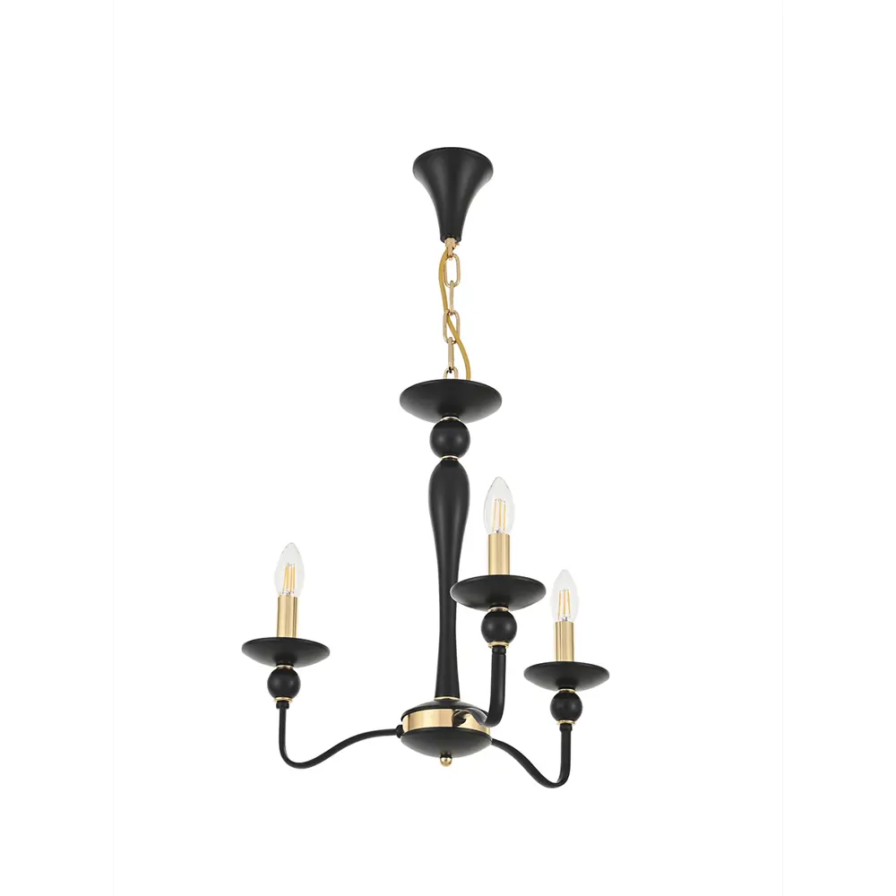 Фото 4 Люстра подвесная Arte milano 820201.1.3.140.u.e14.bk.gd 3 лампы 9 м² цвет золото/черный