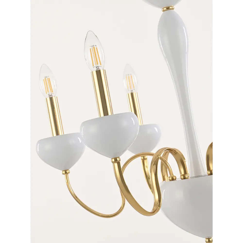 Фото 9 Люстра подвесная Arte milano 820101.1.6.210.u.e14.wh.gd 6 ламп 18 м² цвет белый/золото