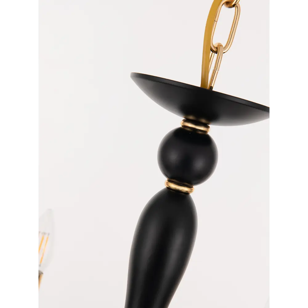 Фото 5 Люстра подвесная Arte milano 820201.1.6.200.u.e14.bk.gd 6 ламп 18 м² цвет золото/черный