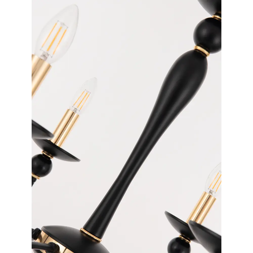 Фото 9 Люстра подвесная Arte milano 820201.1.6.200.u.e14.bk.gd 6 ламп 18 м² цвет золото/черный