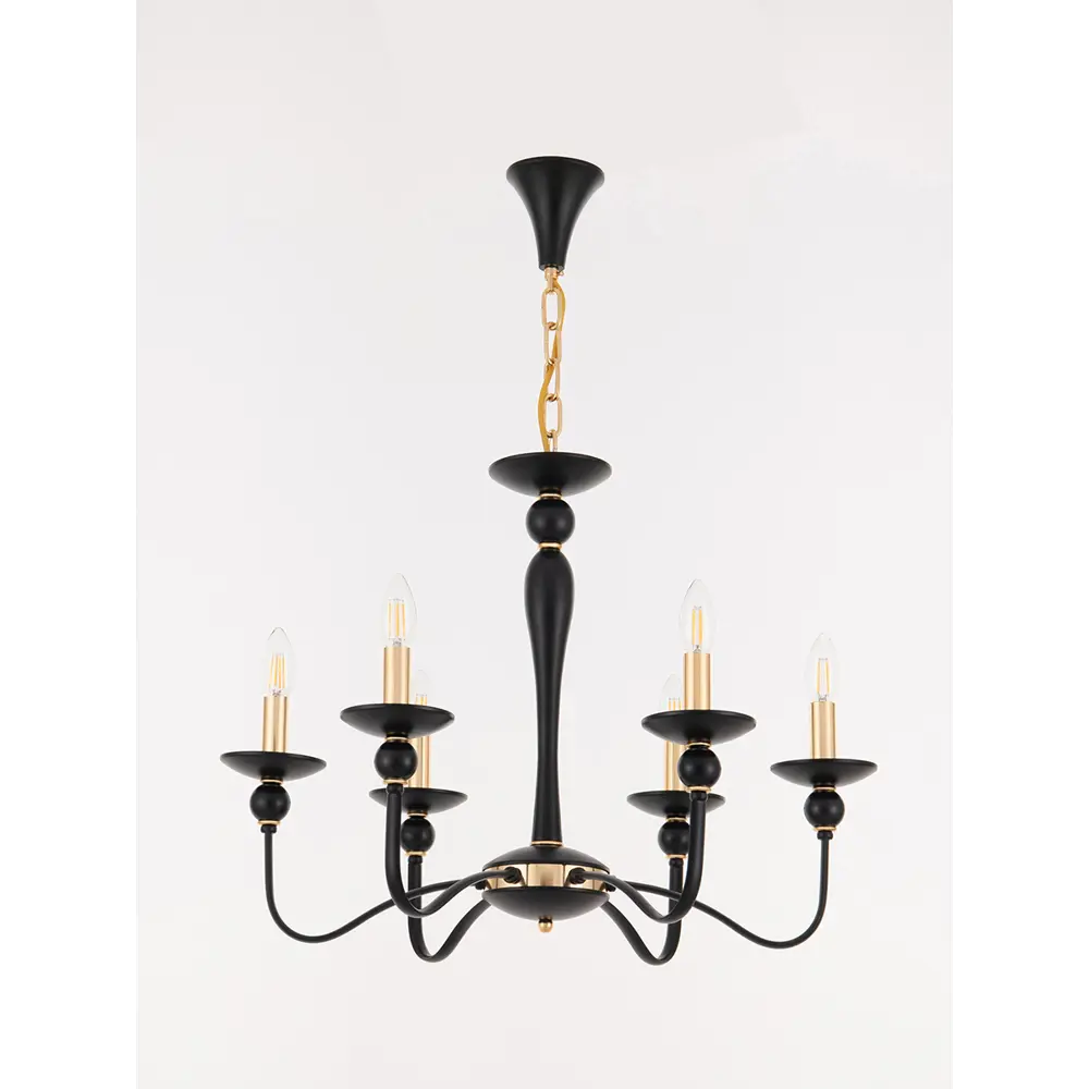 Фото 12 Люстра подвесная Arte milano 820201.1.6.200.u.e14.bk.gd 6 ламп 18 м² цвет золото/черный