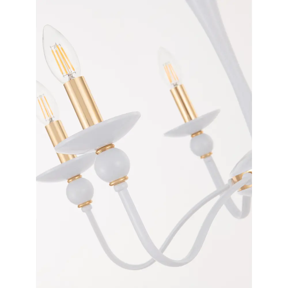 Фото 7 Люстра подвесная Arte milano 820201.1.8.200.u.e14.wh.gd 8 ламп 24 м² цвет белый/золото