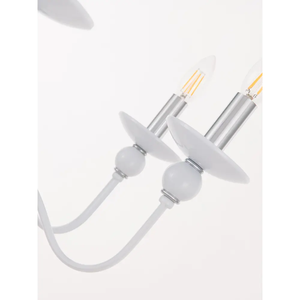 Фото 10 Люстра подвесная Arte milano 820201.1.6.200.u.e14.wh.cr 6 ламп 18 м² цвет хром/белый