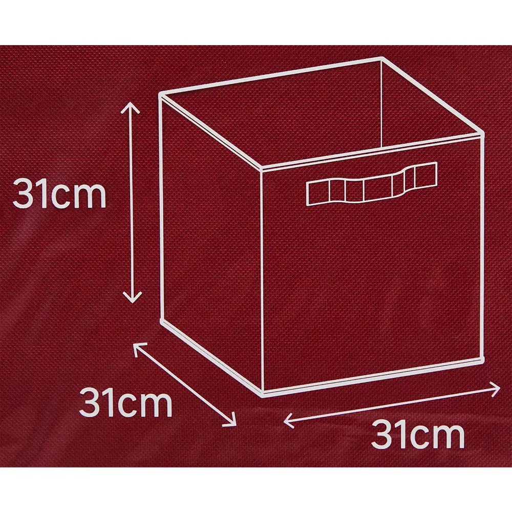 Фото 4 Короб Spaceo KUB 31x31x31 см 29.7 л полипропилен цвет тёмно-красный Фото 4 Короб Spaceo KUB 31x31x31 см 29.7 л полипропилен цвет тёмно-красный