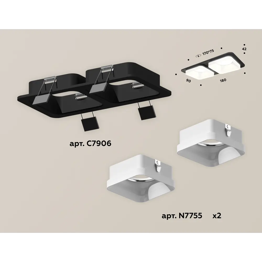 Фото Светильник точечный встраиваемый Ambrella Light XC7906013 DIY System Complects 10Вт GU5.3 цвет черный Фото Светильник точечный встраиваемый Ambrella Light XC7906013 DIY System Complects 10Вт GU5.3 цвет черный