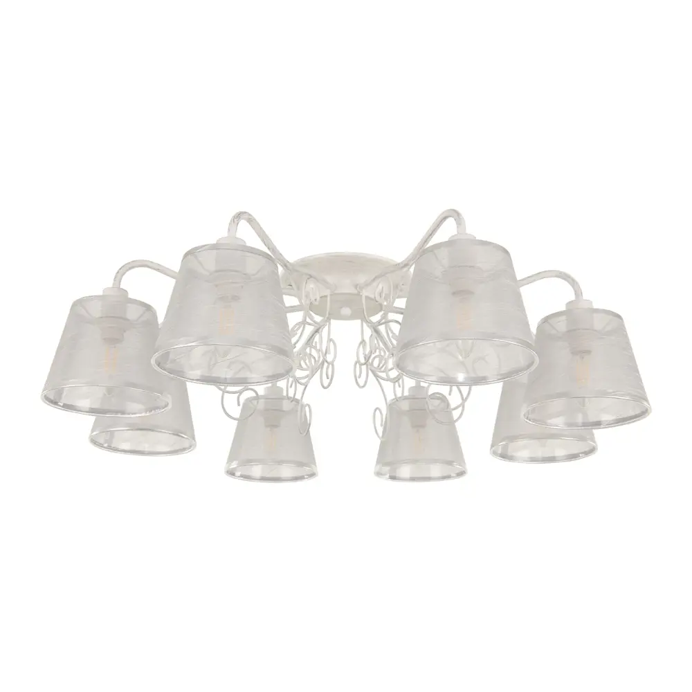 Фото Люстра потолочная Arte milano Am341120/8 wt+sl 8 ламп 16 м² цвет белый Фото Люстра потолочная Arte milano Am341120/8 wt+sl 8 ламп 16 м² цвет белый