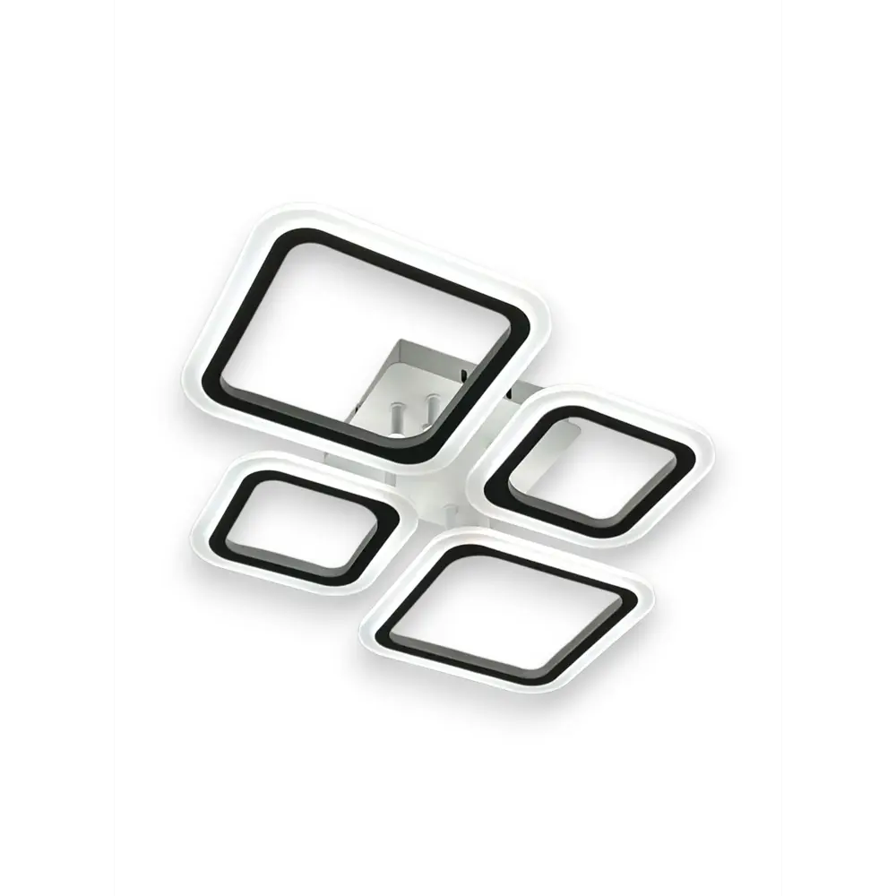 Фото Люстра потолочная светодиодная Ismat decor LED.58652-2+2S WH с пультом управления 15 м² регулируемый белый свет цвет белый Фото Люстра потолочная светодиодная Ismat decor LED.58652-2+2S WH с пультом управления 15 м² регулируемый белый свет цвет белый