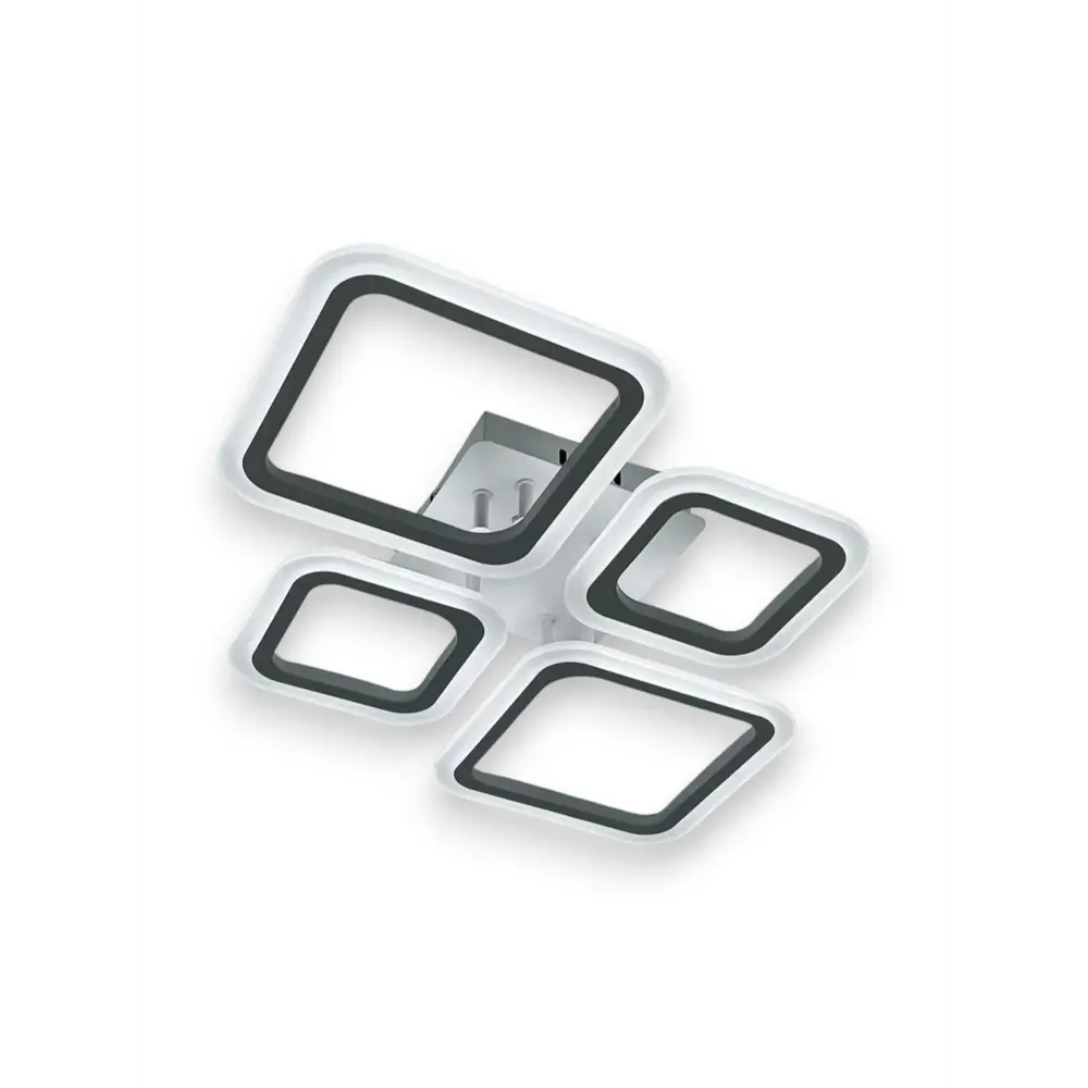 Фото 3 Люстра потолочная светодиодная Ismat decor LED.58652-2+2S WH с пультом управления 15 м² регулируемый белый свет цвет белый Фото 3 Люстра потолочная светодиодная Ismat decor LED.58652-2+2S WH с пультом управления 15 м² регулируемый белый свет цвет белый