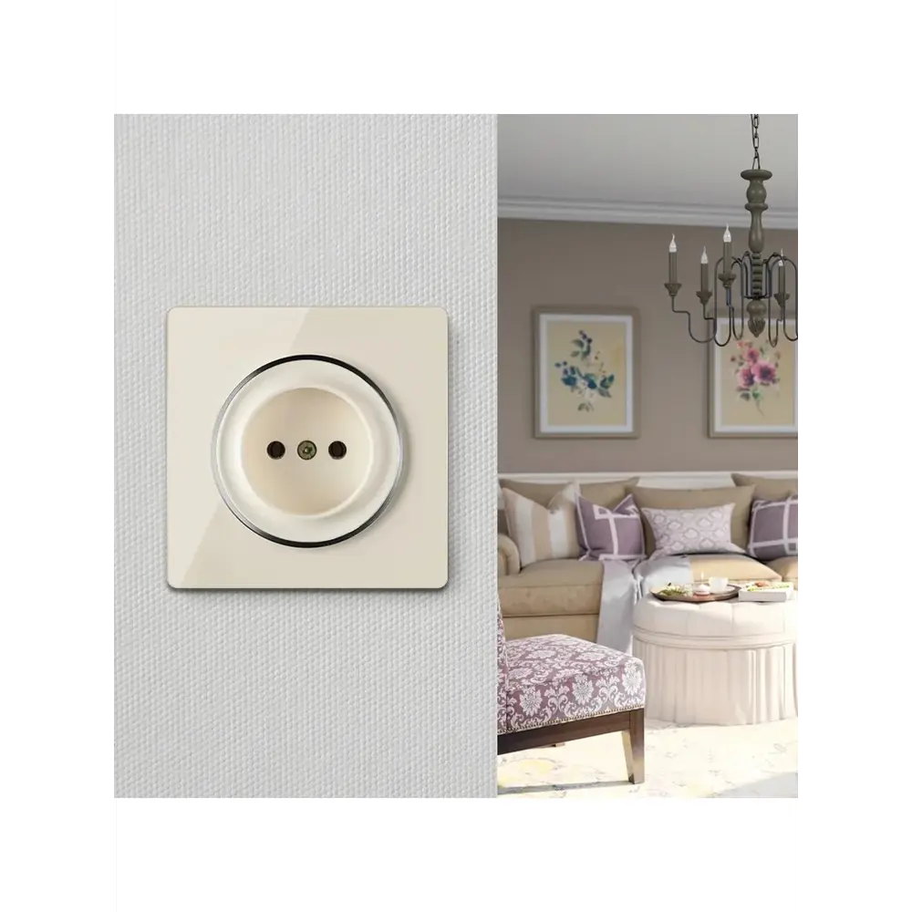 Фото 5 Рамка для розеток и выключателей Onekeyelectro Florence 1 пост цвет бежевый Фото 5 Рамка для розеток и выключателей Onekeyelectro Florence 1 пост цвет бежевый