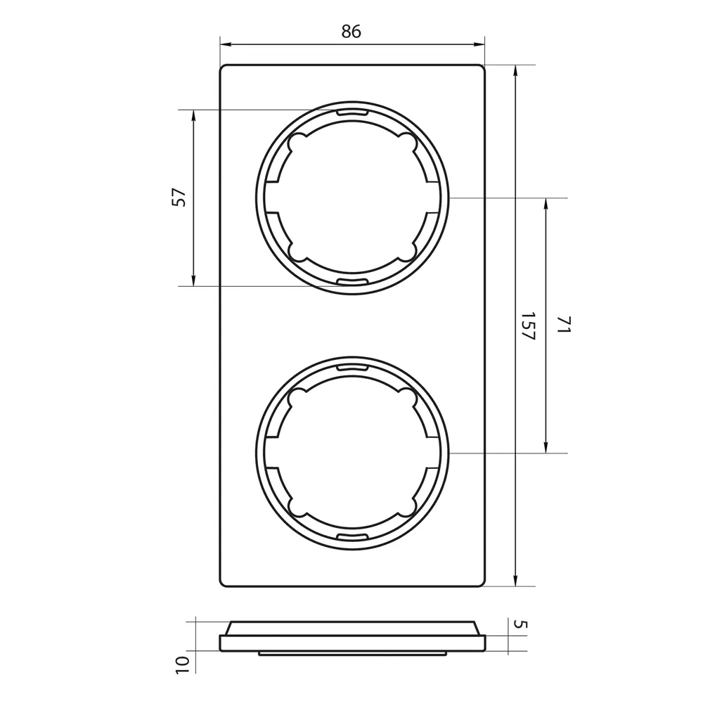 Фото 5 Рамка для розеток и выключателей вертикальная Onekeyelectro Florence 2 поста цвет серый Фото 5 Рамка для розеток и выключателей вертикальная Onekeyelectro Florence 2 поста цвет серый