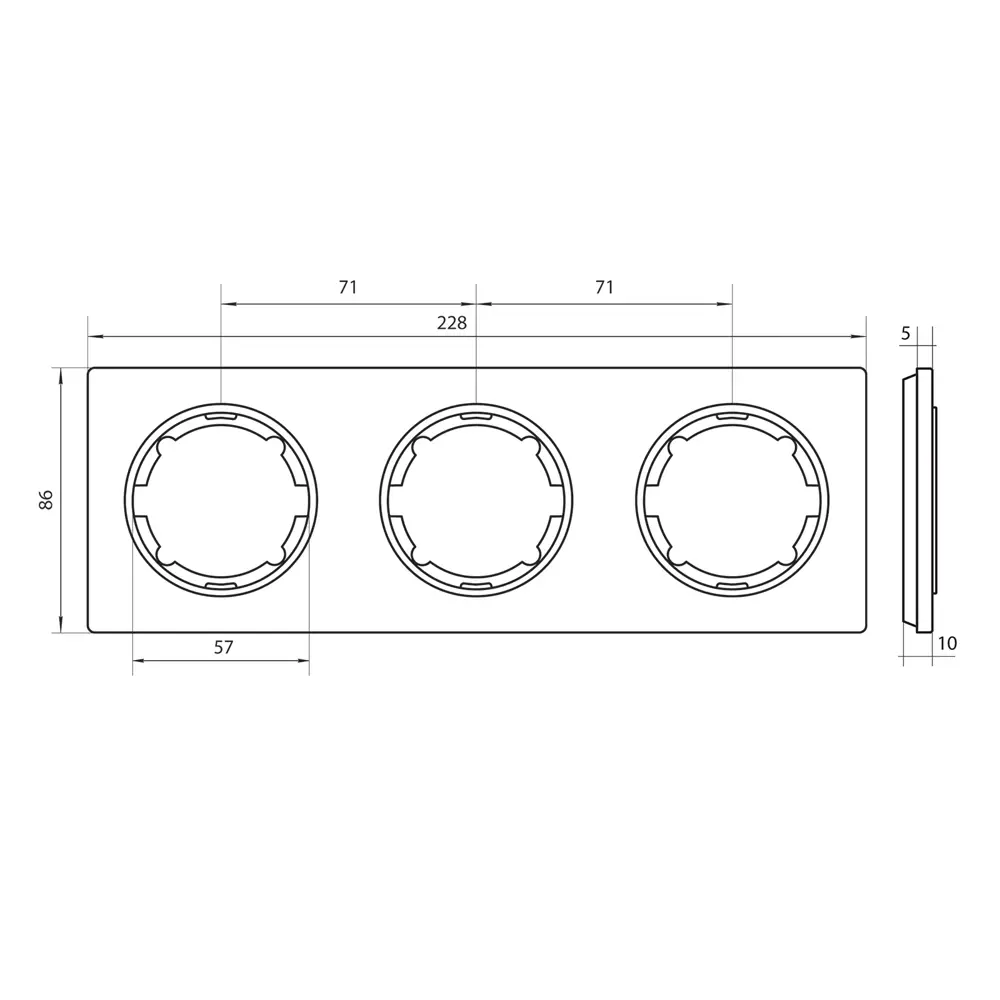 Фото 5 Рамка для розеток и выключателей горизонтальная Onekeyelectro Florence 3 поста цвет серый