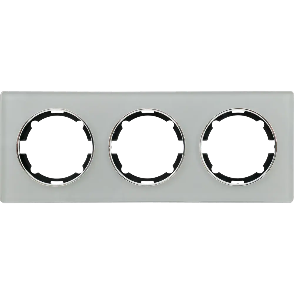 Фото Рамка для розеток и выключателей горизонтальная Onekeyelectro Florence 3 поста цвет серый