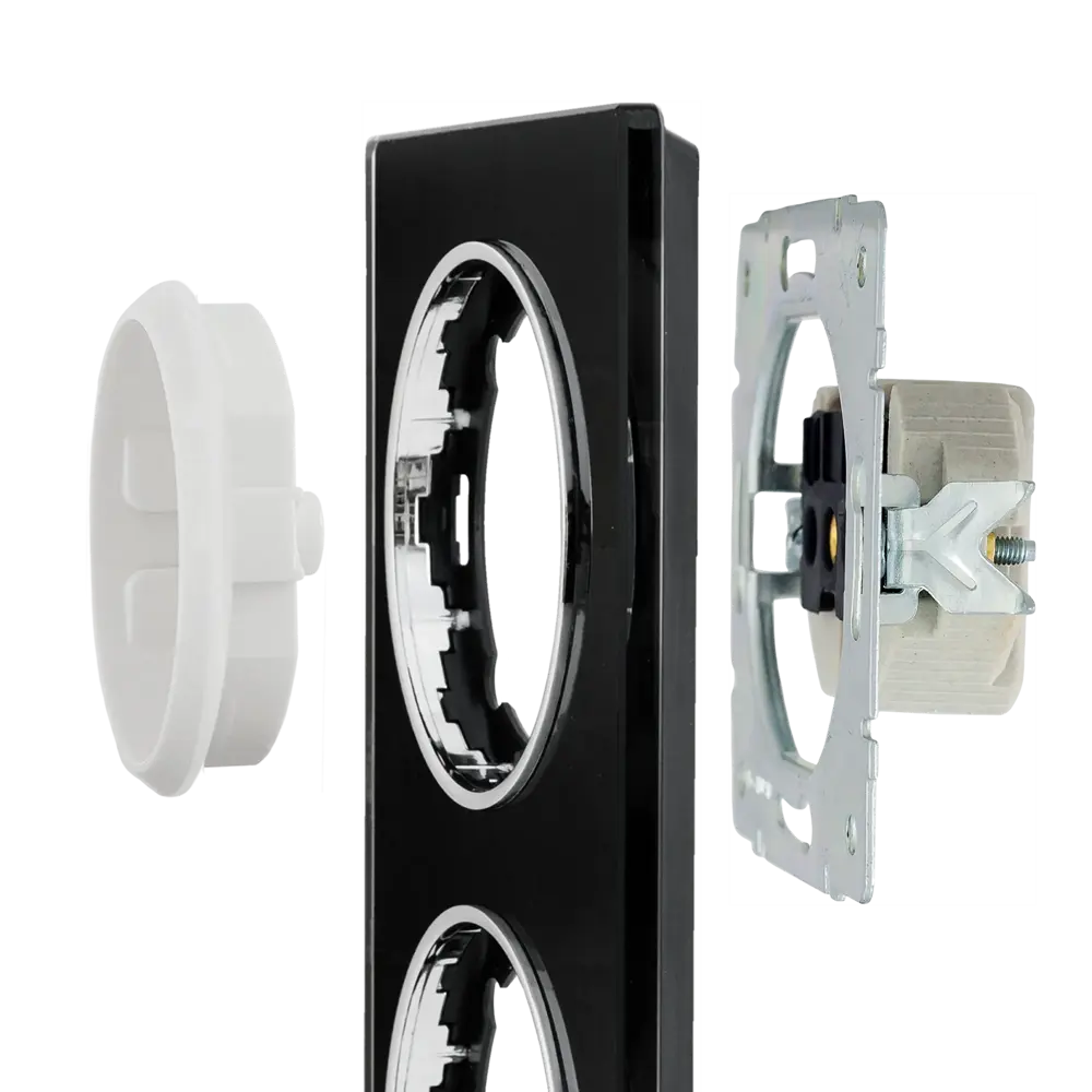 Фото 3 Рамка для розеток и выключателей вертикальная Onekeyelectro Florence 2 поста цвет черный Фото 3 Рамка для розеток и выключателей вертикальная Onekeyelectro Florence 2 поста цвет черный