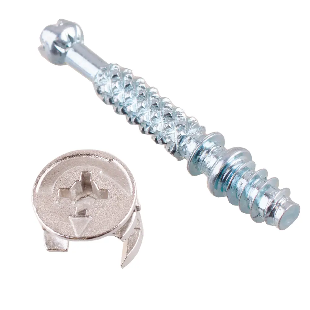 Фото Набор эксцентриковых стяжек 16x34 мм сталь цвет серебро 4 шт. Фото Набор эксцентриковых стяжек 16x34 мм сталь цвет серебро 4 шт.