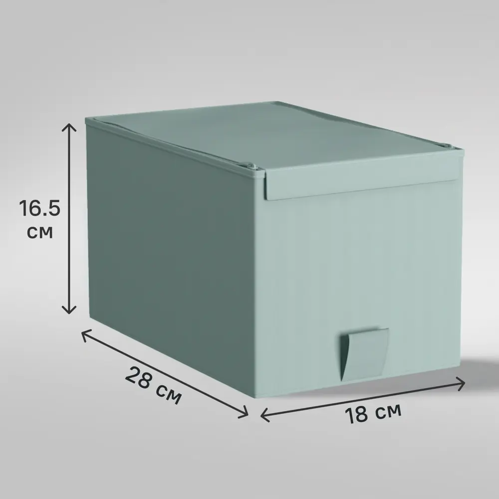 Фото Короб для хранения Spaceo 18x16.5x28 см полипропилен цвет лагуна Фото Короб для хранения Spaceo 18x16.5x28 см полипропилен цвет лагуна