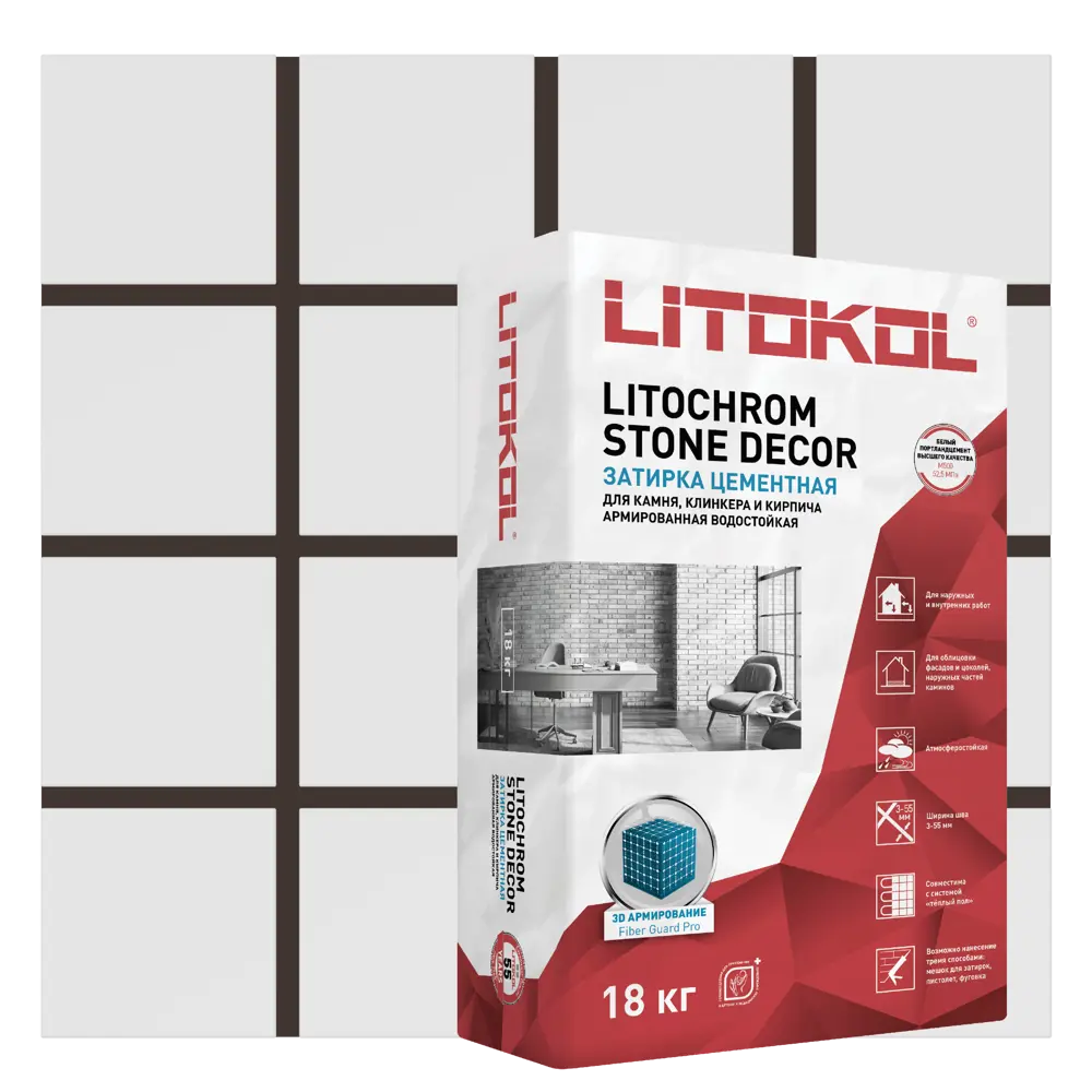 Фото Затирка цементная Litochrom Stone Decor SD.430 18 кг песочный Фото Затирка цементная Litochrom Stone Decor SD.430 18 кг песочный