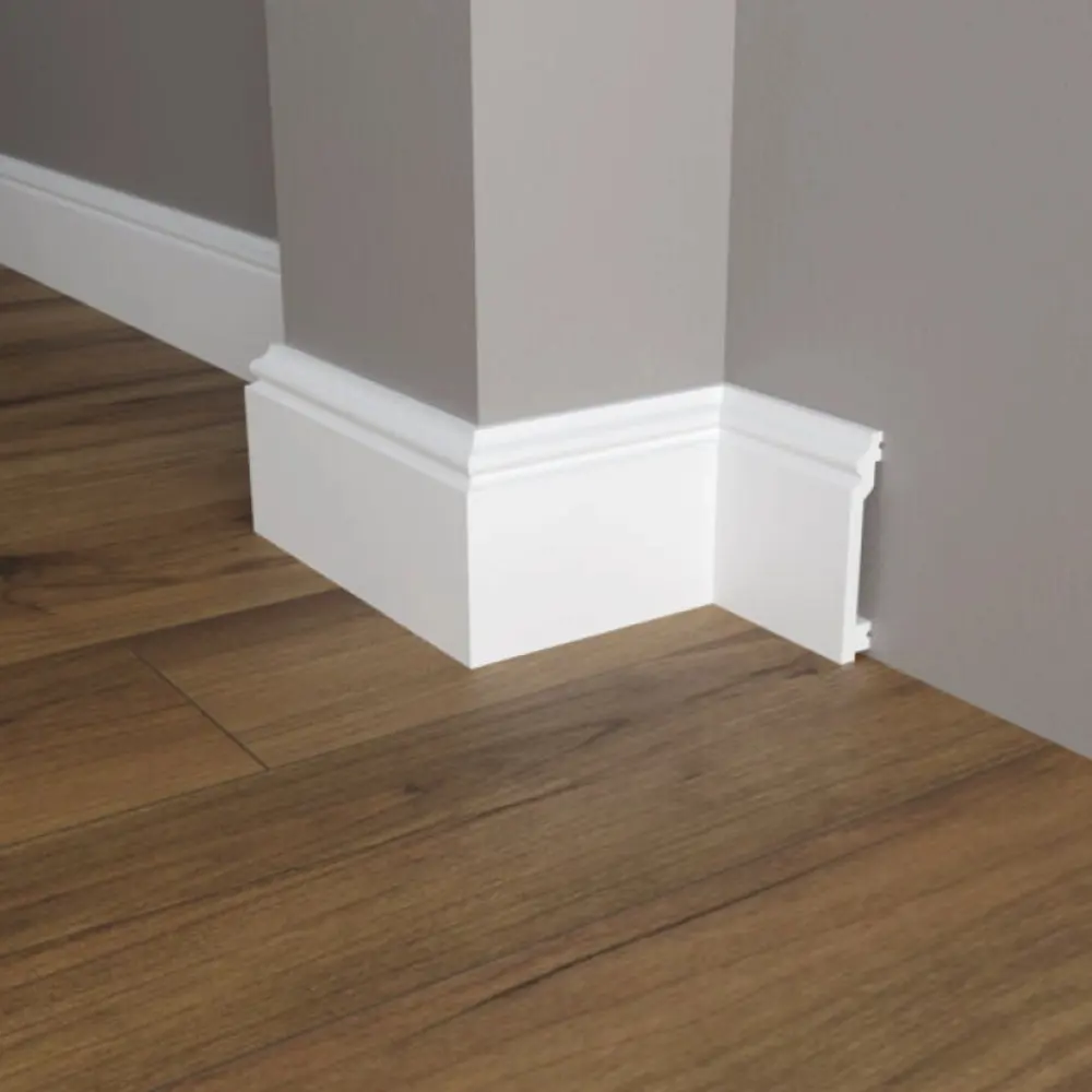 Фото Плинтус напольный Deartio PP-9929 80x12х2000 мм ударопрочный белый