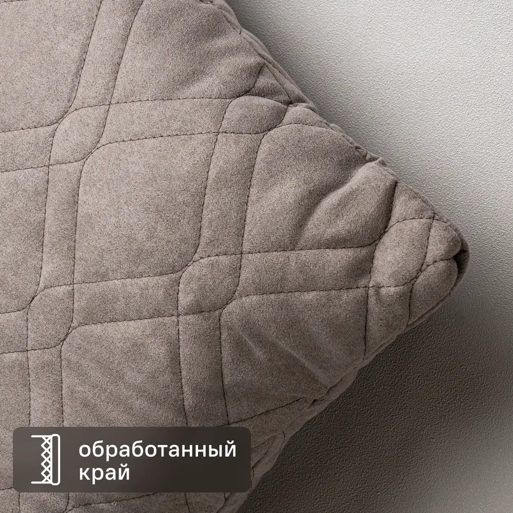 Фото 4 Подушка декоративная 43x43 см замша кофейный Фото 4 Подушка декоративная 43x43 см замша кофейный