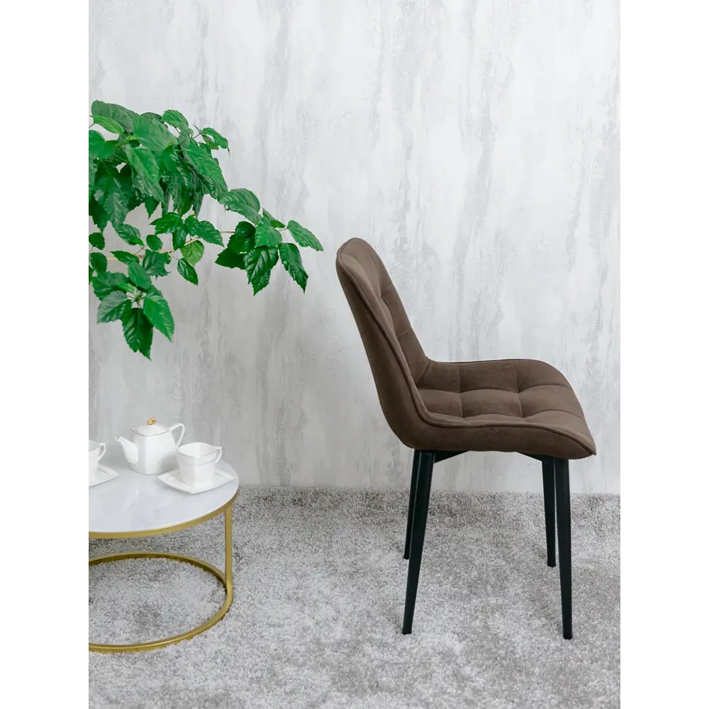 Фото 13 Поворотные стулья для кухни Русский стул Бентли 2 шт цвет коричневый с черными ножками