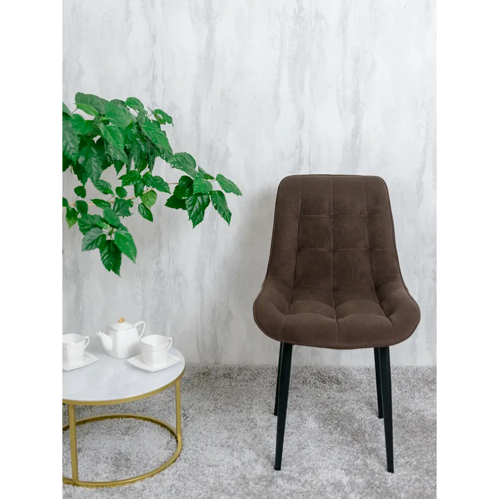 Фото 15 Поворотные стулья для кухни Русский стул Бентли 2 шт цвет коричневый с черными ножками