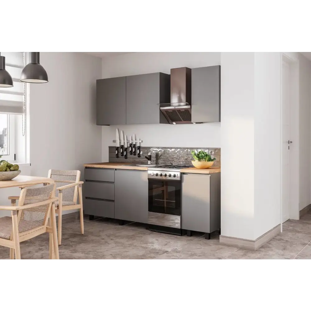 Фото Кухня Асти Sv-мебель 00-00164031 160x217x60 см ЛДСП цвет графит Фото Кухня Асти Sv-мебель 00-00164031 160x217x60 см ЛДСП цвет графит