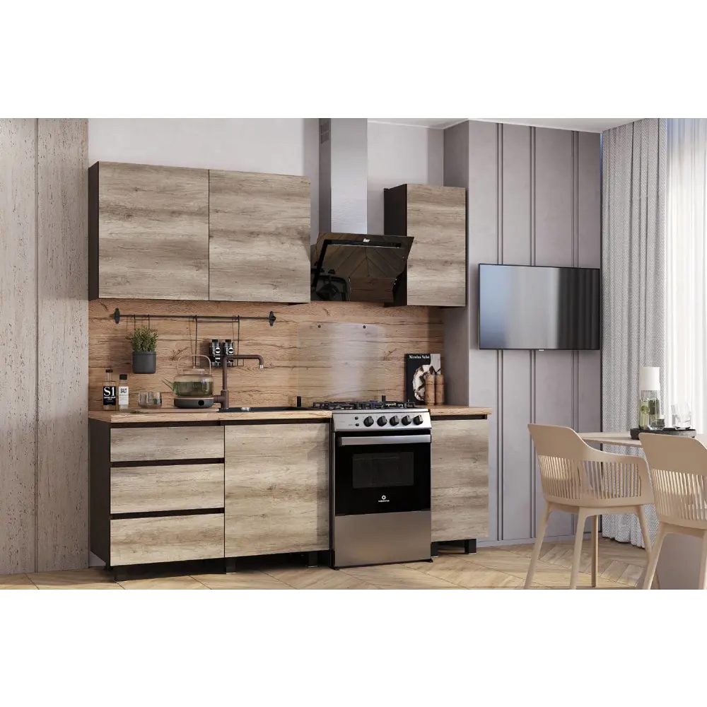 Фото Кухня Энигма Sv-мебель 00-00164506 160x217x60 см ЛДСП цвет венге